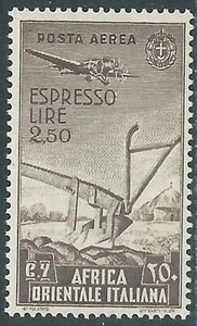 1938 AFRICA ORIENTALE ITALIANA ESPRESSO AEREO SOGGETTI VARI 2,50 LIRE MNH ** I43 - Picture 1 of 1