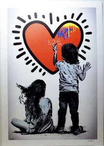 Serigraphy Serigrafia Glicee Print ALESSIO-B "Tribute to K.Haring "con autentica - Imagen 1 de 5