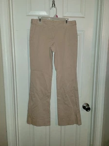 Theory Straight Leg Hose Pants Flat Front Mid Rise Khaki Damen Gr. 0 - Bild 1 von 6