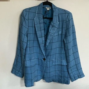 Sundance Iris Linen Windowpane Plaid Blazer Woman Size Small - Picture 1 of 12
