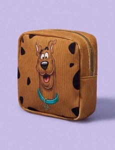 New SCOOBY DOO Pouch Make Up Bag BROWN Zipper Wallet MYSTERY MACHINE - Picture 1 of 5