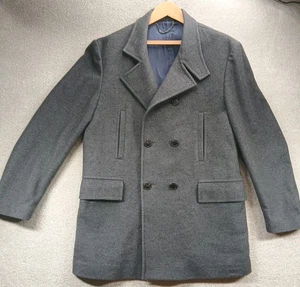 Austin Reed Herren Peacoat reine Schurwolle lang gefüttert Größe 44R grau - Bild 1 von 24