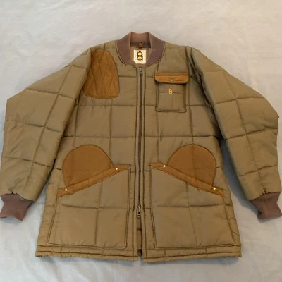 Bob Allen Jacket Mens Large Olive Quilted Shooting Hunting Made USA Gun Pad - Image 1 of 4