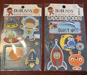 Bo Bunny Blast Off Dimensional Stickers and Layered Chipboard Stickers Set Of 2 - Bild 1 von 4
