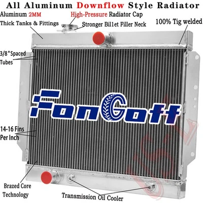 3-Rows Aluminum Radiator fit 1959-1960 Cadillac DeVille Eldorado 6.4L,V8 AT - Image 1 of 4