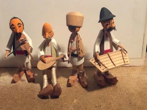 Vintage Wooden Miniature Musician Figurines European - Picture 1 of 5