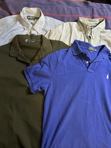 Vintage LOT 4 Pcs Polo Ralph Lauren Shirt Mens Sz L Button Up & Polo Pre Owned - Picture 1 of 20