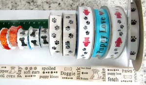 Craft Lot Dog Theme Ribbon Mixed Lot 11 Item (Some New, Some Used) - Picture 1 of 2
