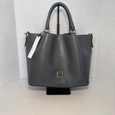 NWT Dooney & Bourke Saffiano Large Barlow Handbag/Crossbody Purse In Dark Gray - Image 1 of 4