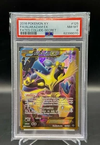 Pokemon Alakazam EX 125/124 - Fates Collide - Secret Rare Full Art - PSA 8 NM-MT - Picture 1 of 2