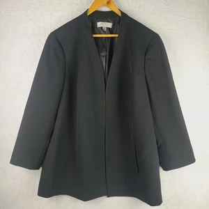 Veste blazer noir Kasper 20W femme ouvert devant manteau poches carrière bureau - Photo 1/9