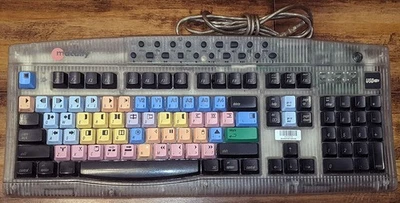 Avid Macally MediaKey USB Keyboard Media Editing Apple Mac Clear Color Keys - Image 1 of 4