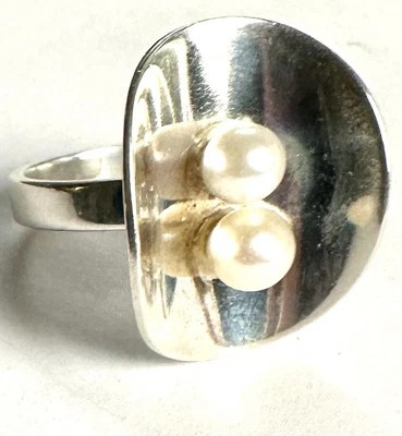 VTG Poul Warmind Modernist Danish Denmark Silver Organic Form Ring Sz 7 - Image 1 of 4