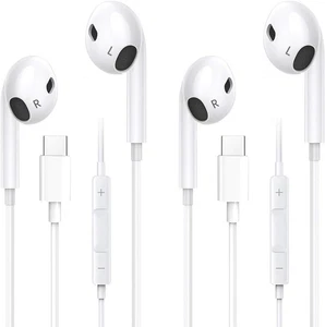 Kopfhörer USB C 2er Pack Ohrhörer kabelgebunden Mikrofon und Lautstärkeregler, iPhone 16 - Bild 1 von 7
