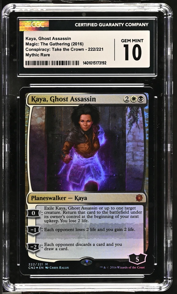 KAYA, GHOST ASSASSIN Conspiracy Take the Crown Alt Art Foil CGC 10 Gem Mint MTG - Image 1 of 2