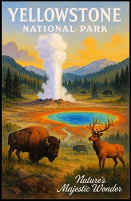 Póster de maravilla majestuosa de la naturaleza del Parque Nacional de Yellowstone Foto 1 de 4