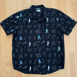 LRG "Lifted Research Group" Men’s Size 2XL Short Sleeve Button Up Shirt - Black - Picture 1 of 9
