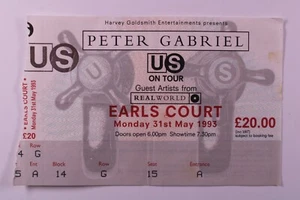 Peter Gabriel Ticket Original Vintage Secret World Tour Earls Court May 1993 - Picture 1 of 15