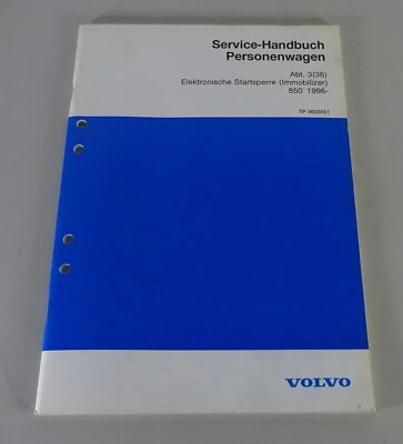 Manuale Officina Volvo 850 Elettronico Startsperre (Immobilzer) Di 1996 - Immagine 1 di 3