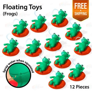12 Pcs Set Eco-Friendly Frog Rubber Toys Swim Ring Pool Party Bathtub Decoration - Picture 1 of 10