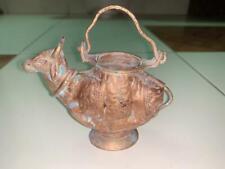 Old Vintage Copper Handmade Nandi Cow Shaped Holy Kamandal Pot Collectible 
