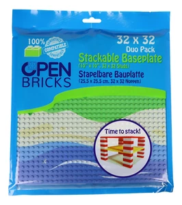 OPEN BRICKS Bauplatte 32x32 straight beach [Duo Pack] voll Lego kompatibel - Bild 1 von 2
