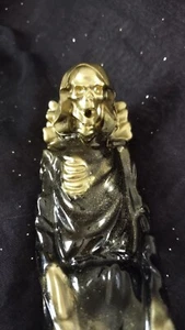 Quemador de incienso Grim Reaper en negro y oro hecho a mano con resina 10 pulgadas - Imagen 1 de 3