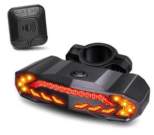 Smart Bike Tail Light LED USB Turn Signals Rear bicycle alarm kit Remote Control - Picture 1 of 12