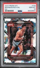2023 Prizm UFC Brandon Royval Cracked Ice PSA 10 GEM #133 Raw Dawg Parallel