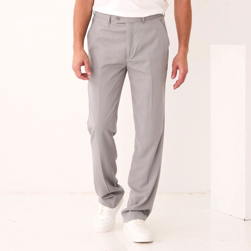 NEW Mens Inserch Casual Pants Summer Crepe Flat Front Modern Fit Gray USA Foto 1 de 1