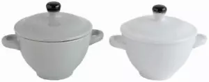 Mini ciotole da forno in gres con coperchio set di 2 - Foto 1 di 1