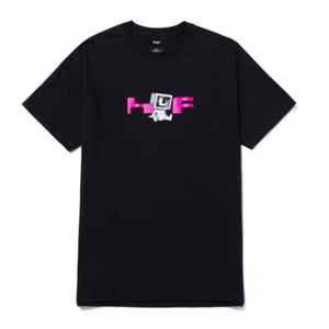 Huf Worldwide Skateboard Shirt Camiseta Camiseta Monitoreada Negra en L - Imagen 1 de 1