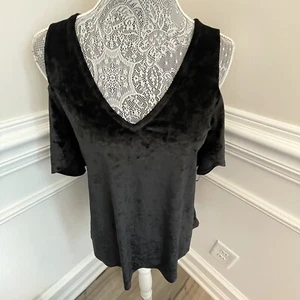 Blusa de terciopelo negra con hombros fríos talla M de A.n.a para mujer - Imagen 1 de 2