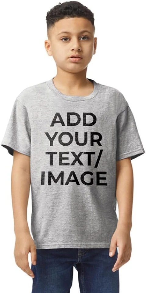 个性化定制儿童 T 恤定制带照片文字标志 DTF Gildan 衬衫 — 第 1/1 张图片