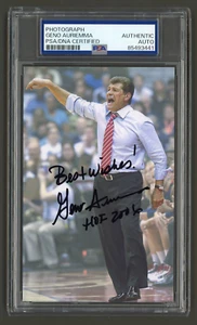 Geno Auriemma Signed Photo (PSA) UConn Huskies Womens Basketball Coach HOF - Picture 1 of 2