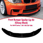 Front Bumper Spoiler Lip For BMW 1 Series E81 E82 E87 E88 1M 2004-2013 Black
