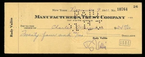 CHARLIE MARGULIS JAZZ TRUMPETER AUTOGRAPHED CHECK 1933 RUDY VALLEE RARE CHARLES - Picture 1 of 2