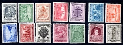 CANADA NEWFOUNDLAND 1937 SC. #212-225 COMPLETE SET MINT HINGED - Image 1 of 2