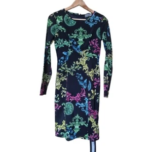 versace jeans couture chiffon baroque dress.Uk 8 15.5" ptp Bnwt - Picture 1 of 8