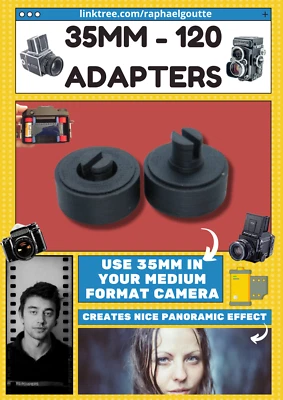 35mm to 120 Film Adapter Canister Converter 135 film to 120 Medium Format Camera - Image 1 of 4
