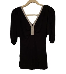 #7753 Gibson Womens Black and Grey Long Sleeve Blouse Size S - Picture 1 of 7