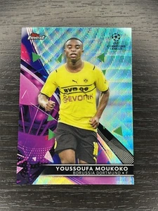 Youssoufa Moukoko 2021-22 Topps Finest UCL Aqua Wave Refractor 9/75 #85 - Picture 1 of 2