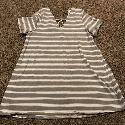 Loveriche Womens L Maternity Blouse Gray Stripe White A5 - Image 1 of 3