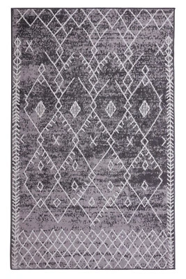 Trellis Bohemian - 3'6"x5'6" Light Grey, Moroccan Faded Transitional Rug - 511 - Image 1 of 4