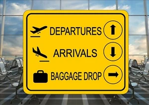 Airport Reproduction Sign, Stag & Hen Gift, Departures Airport Arrivals Sign - Picture 1 of 1