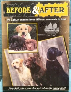 Before & After LABRADORS Runts to Retrievers (2) 500 Pc Jigsaw Puzzles FREE SHIP - Picture 1 of 6