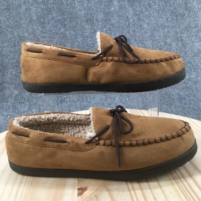 Western Chief Shoes Mens XL Everest Moccasin Slip On Flat Faux Fur Lined Brown - Image 1 of 4