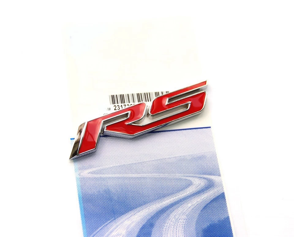 1x Calcomanía insignia emblema RS roja OEM para Camaro serie SS cromada Foto 1 de 1