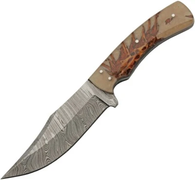 Damascus Pine Ranch Hunter Fixed Knife 9.5" Steel Full Blade Acrylic Pinecone Foto 1 de 4