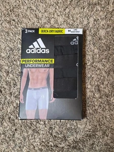 adidas Men's Long Boxer Brief Underwear (3-Pack), Black Performance, Medium - Picture 1 of 5